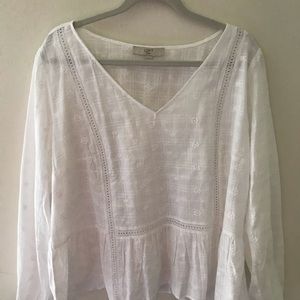 LOFT Plus Embroidered Peplum Blouse 18